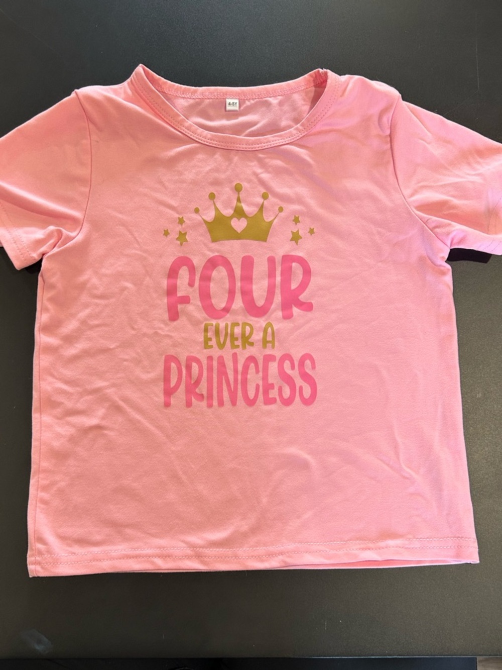 Pink "Four Ever a Princess" Girls Tee